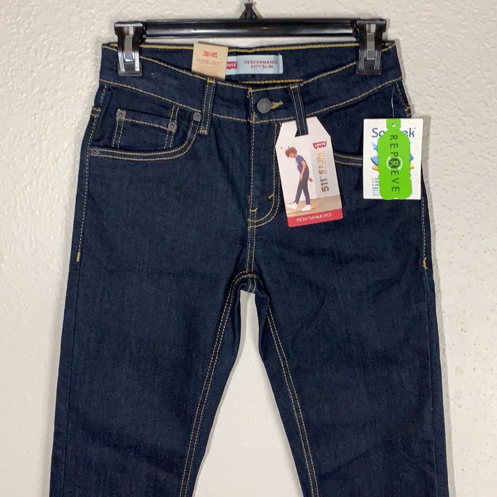 LEVI’S Slim fit JEAN’S 511 Dark wash stretch ankle Jean’s Sz 26 mid-rise Skinny - Picture 11 of 16